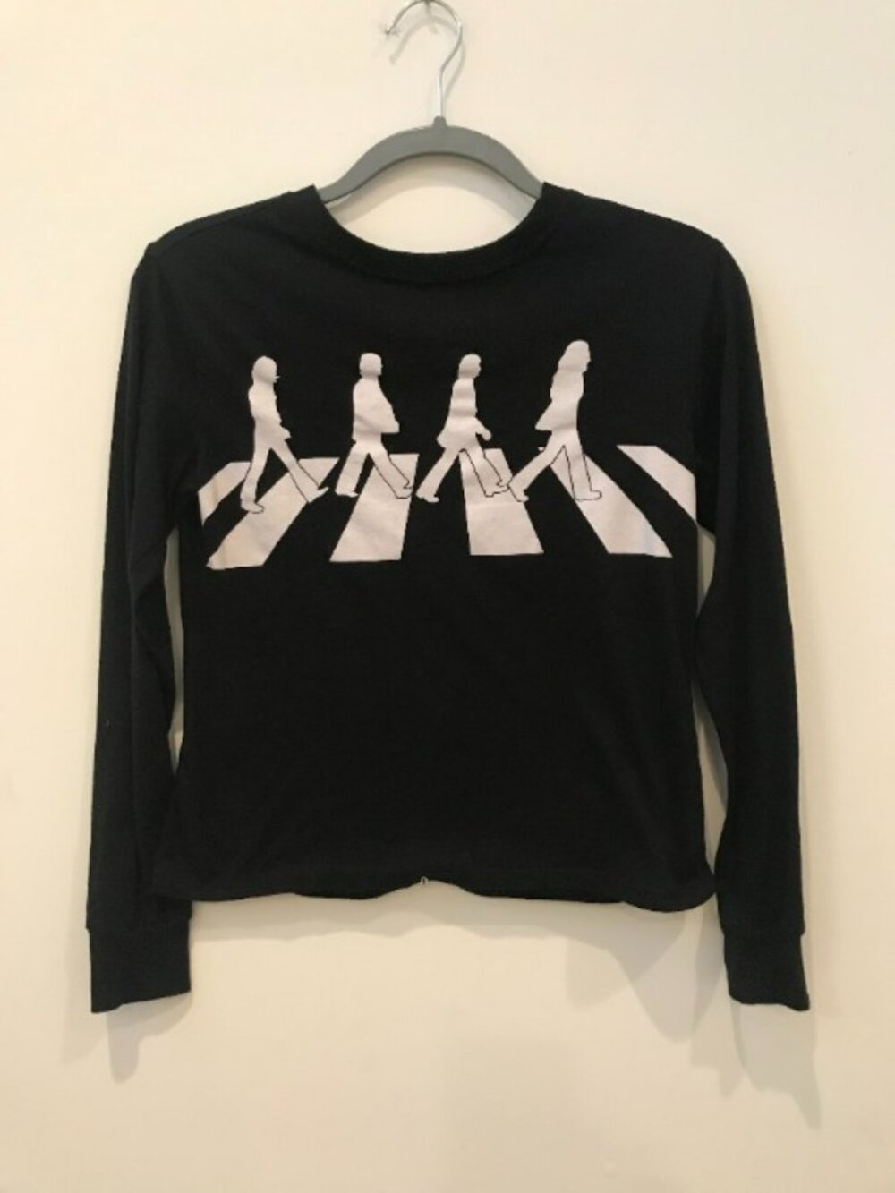 The Beatles Abbey Road stylized graphic long sleeve band tee, size XS